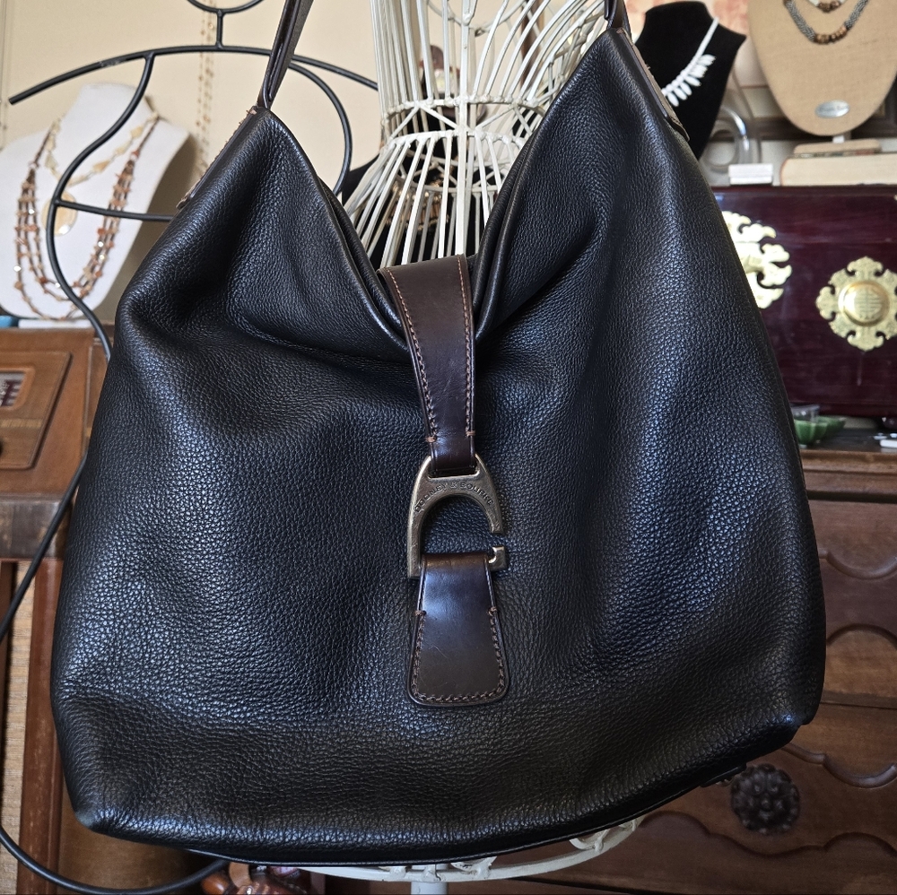 Dooney & Bourke Derby Florentine Black Pebbled Leather Hobo Bag - Picture 2 of 16